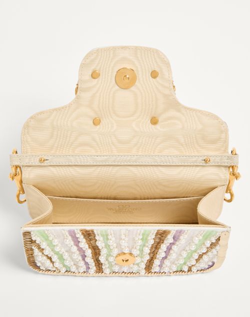 Valentino Garavani - Valentino Garavani Locò Small Embroidered Shoulder Bag With Jewel Logo - Multicolour - Woman - Shoulder Bags
